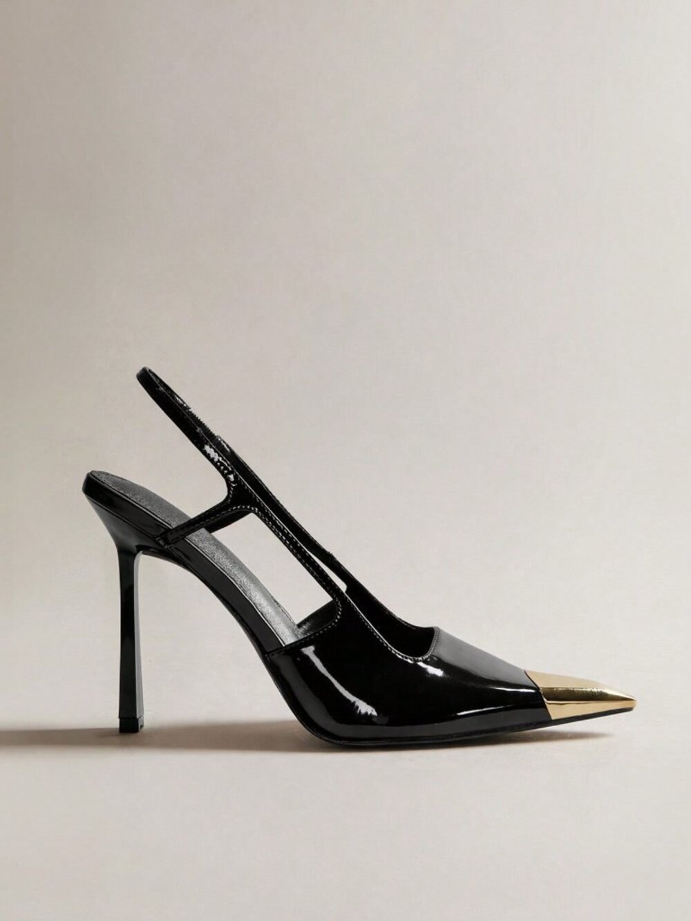 Black Elegant Patent Slingback Women's Pump Stiletto High Heel Party Shoes